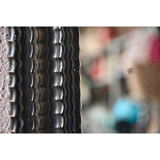 1920s Patinated Mirror with Black Frame, 1920s For Sale - Image 5 of 10