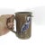 Cabin Vintage Signed Great Blue Heron Studio Pottery Mug With Bird Stoneware Brown For Sale - Image 3 of 9