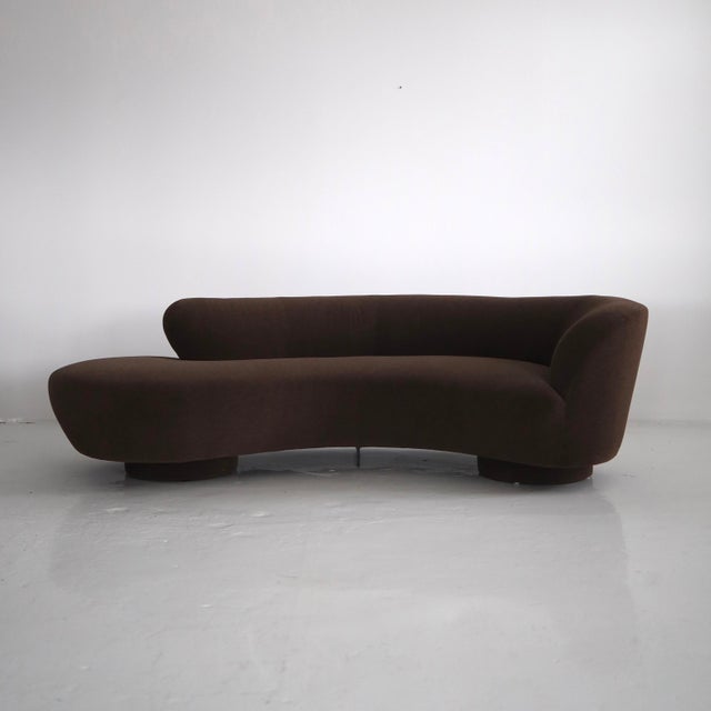Directional Vladimir Kagan “Cloud” Sofa Reupholstered in 100% Alpaca For Sale - Image 4 of 6
