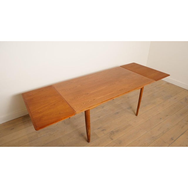 Vintage Danish Extendable Dining Table in Teak For Sale - Image 6 of 14