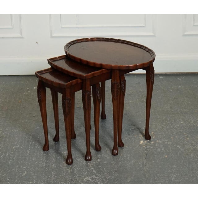 Vintage Nest of Tables with Pie Crust Top from Bevan Funnel For Sale - Image 4 of 16