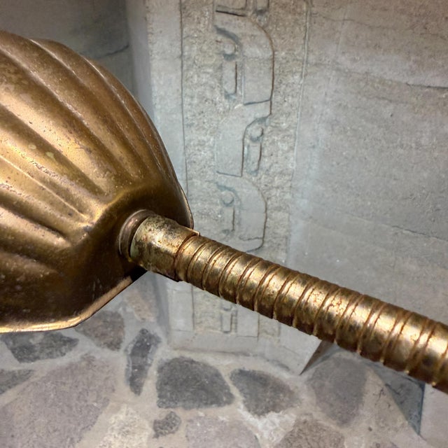 Shell Floor Lamp Articulated Shell Cane & Brass Mid Century Tommaso Barbi For Sale - Image 7 of 10