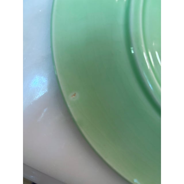 Vintage French Green Majolica Oyster Plate, Proceram For Sale - Image 10 of 13