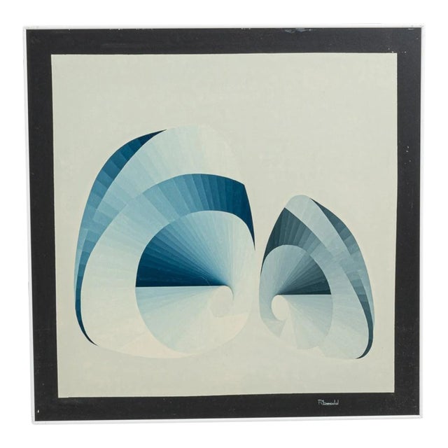20th Century Belgian Artwork With Metal Frame By Rene Berdal For Sale