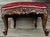 Red Vintage Mid 20th Century Louis XV Oval Shaped Wood and Red Velvet Upholstered Footstool For Sale - Image 8 of 11