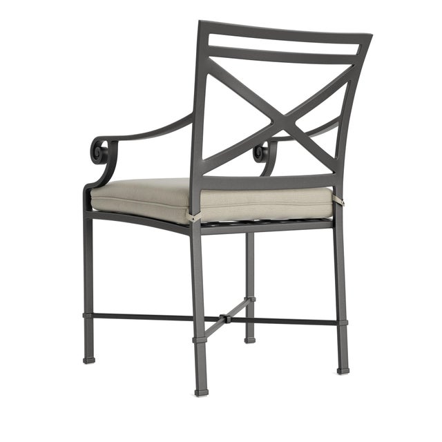 Not Yet Made - Made To Order Brown Jordan Venetian Arm Chair, Textured Pewter frame with Fusion Meadow fabric For Sale - Image 5 of 11