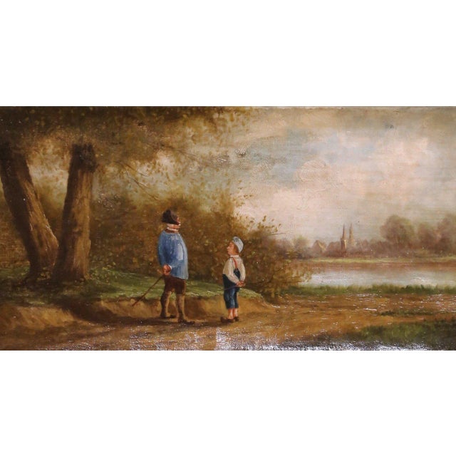 Pair of 18th Century French Pastoral Oil Paintings in Original Gilt Frames For Sale - Image 4 of 11