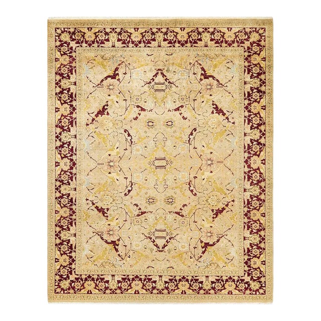 Mogul Collection Hand-Knotted Area Rug - Yellow 8' 2" x 10' 1" For Sale