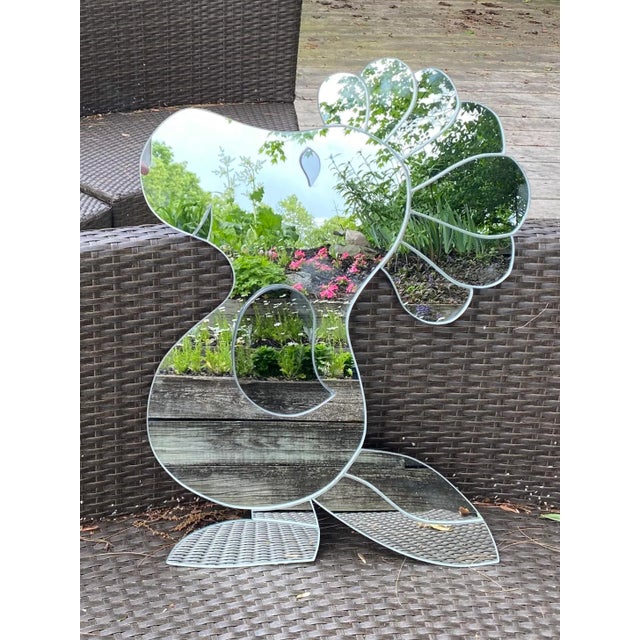 Vintage 1970s Art Deco Style Peanuts Woodstock Wall Mirror For Sale In Rochester - Image 6 of 8