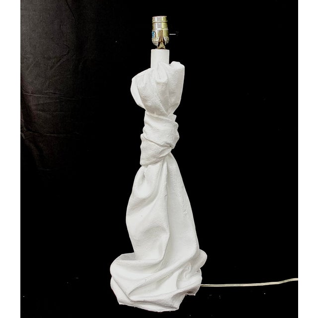 Mid-Century Modern Draped Plaster Lamp, Style of John Dickinson For Sale - Image 3 of 9