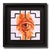 This oil on panel artwork features a striking depiction of an eye, rendered in vibrant shades of orange and brown,...