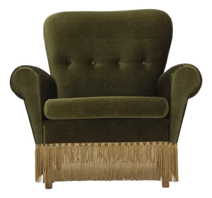Danish Lounge Chair in Furniture Velour & Ash Wood Legs, 1970s