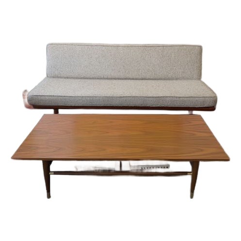 Vintage Refurbished Walnut Coffee Table For Sale