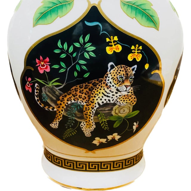 Vintage 24 Karat Gold Jungle of the Jaguar Ginger Jar by Lynn Chase Design, Inc. For Sale In Miami - Image 6 of 12