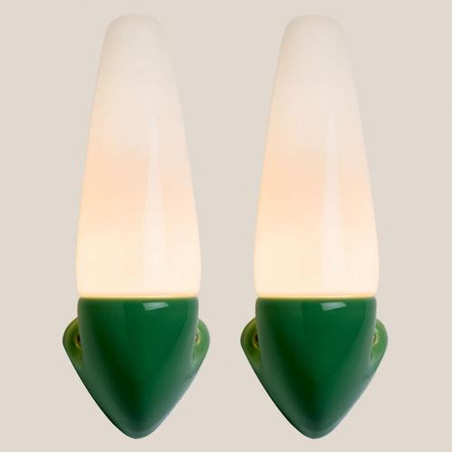 Green Ceramic Wall Lights by Sigvard Bernadotte, 1970, Set of 2 For Sale - Image 11 of 14