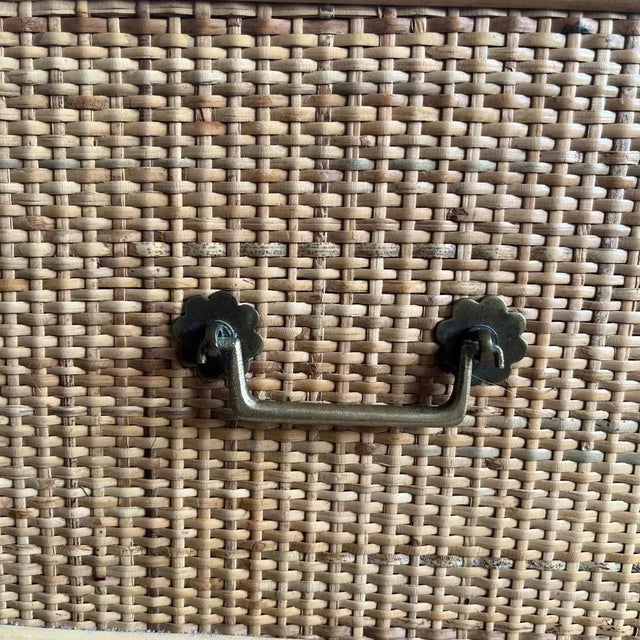 Mid-Century Modern Italian Can and Bamboo Chest of Drawers with Brass Handles, 1960s For Sale - Image 3 of 9