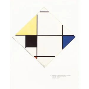 1991 After Piet Mondrian "Diamond Composition With Yellow, Black, Blue, Red and Gray", Full-Color Parisian Print