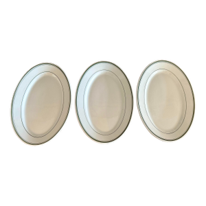 Vintage Oval Restaurant Ware Plates — Set of 3