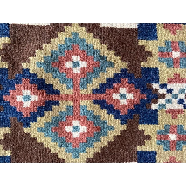 Textile Swedish Folk Art Hand-Crafted Röllakan Tapestry, 19th Century For Sale - Image 7 of 12