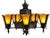 1930s 1930s Slip Shade Chandelier With Amber Glass Shades For Sale - Image 5 of 14