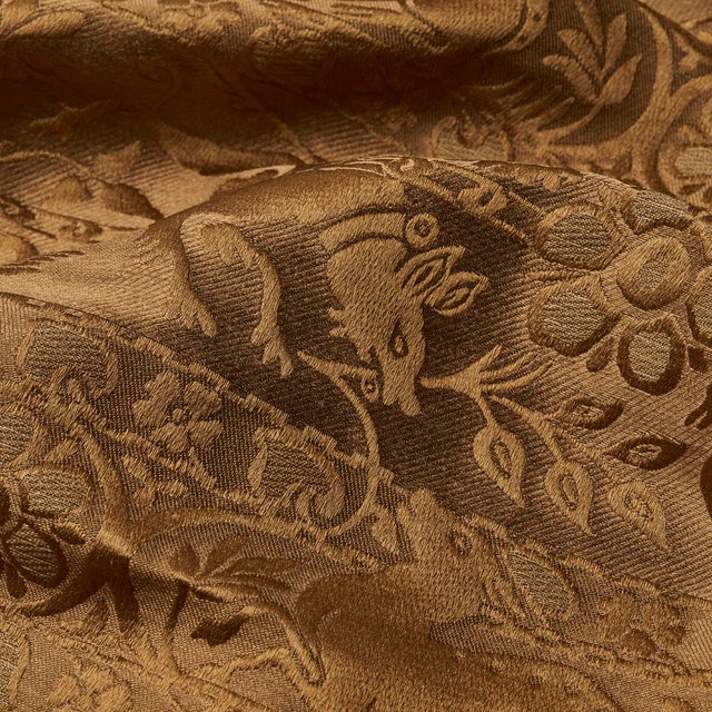 Schumacher SAMPLE - Schumacher Animali Fabric In Bronze For Sale - Image 4 of 4