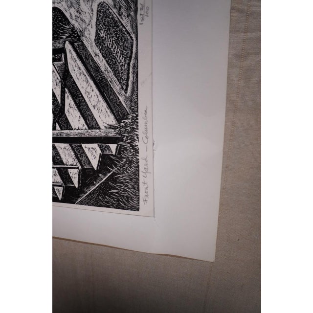 Expressionism Charles Surendorf (1906-1979) Front Yard, Columbia - Linocut For Sale - Image 3 of 5