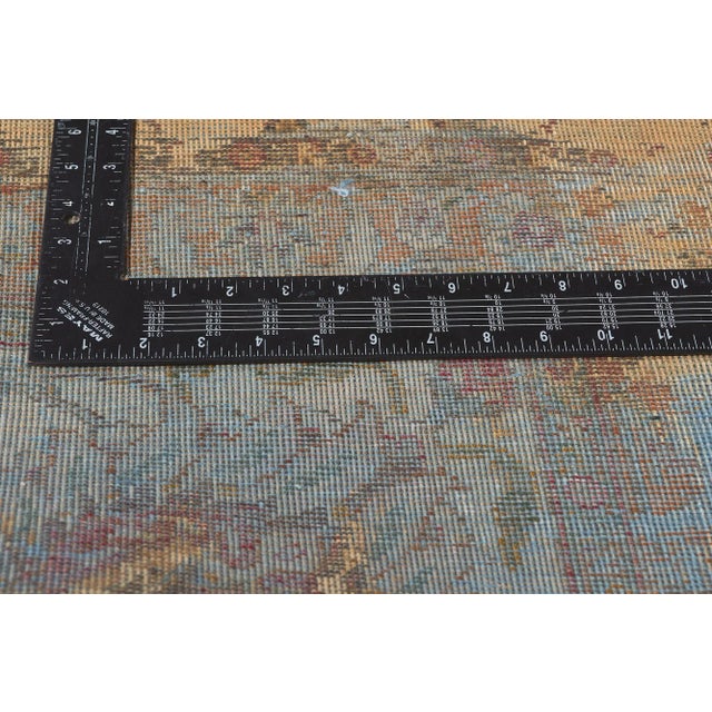 Mid 20th Century Hand-Carved Vintage Persian Blue Overdyed Rug, 13'00 X 18'08 For Sale In Dallas - Image 6 of 10