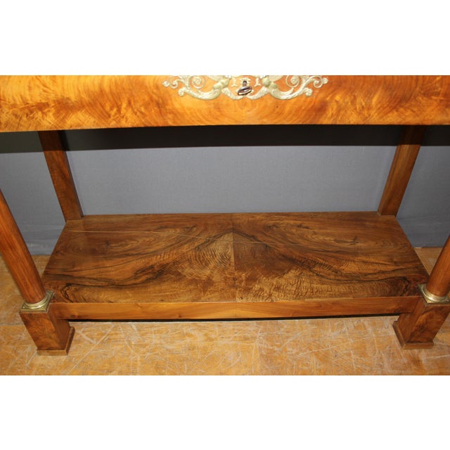 19th Century Empire Walnut Console Table For Sale - Image 11 of 13