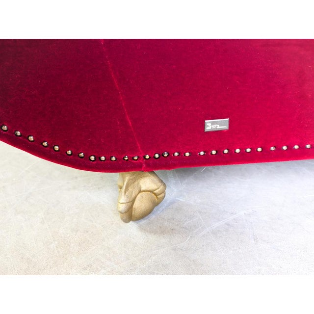 Original Bretz Gaudi Sofa Design Couch Chaise Red Velvet For Sale - Image 10 of 12