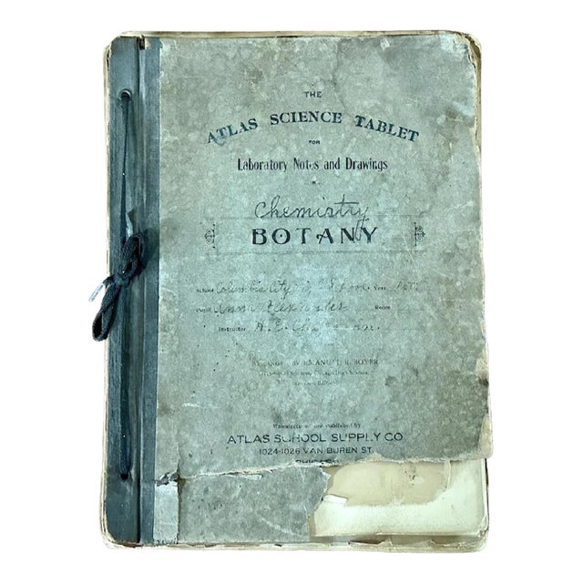 Antique Botany Herbarium: 1900s Lab Notes & Drawings - Columbia City High School For Sale