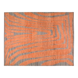 Moroccan Hand Knotted Wool Rug, 9'5''x12'2' For Sale