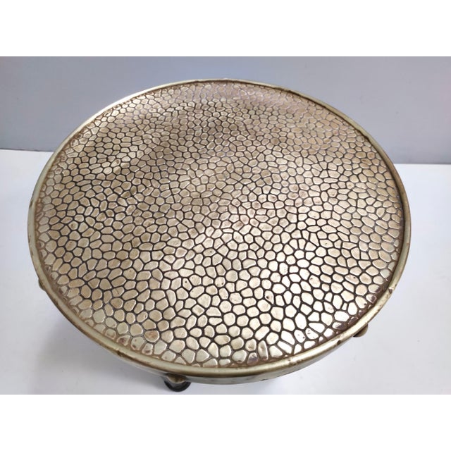 Wood Secessionist Coffee Table with Shelf and Round Brass Top from Durmast, Austria, 1920s For Sale - Image 7 of 11