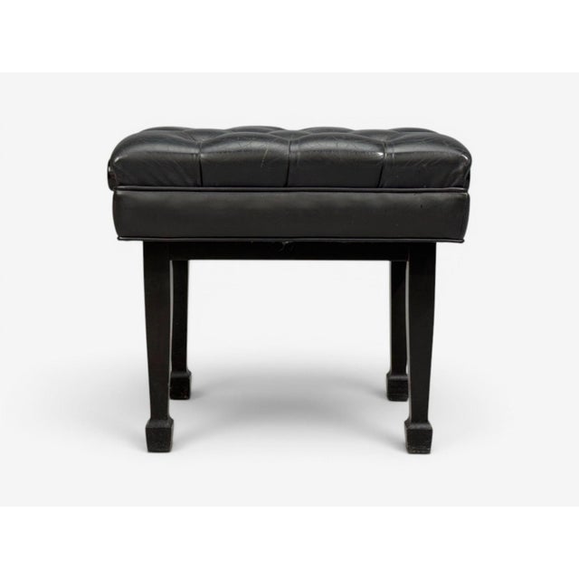 Wood Steinway and Sons, Adjustable Piano Bench, Ebonized Wood, Leather, 2010s For Sale - Image 7 of 8