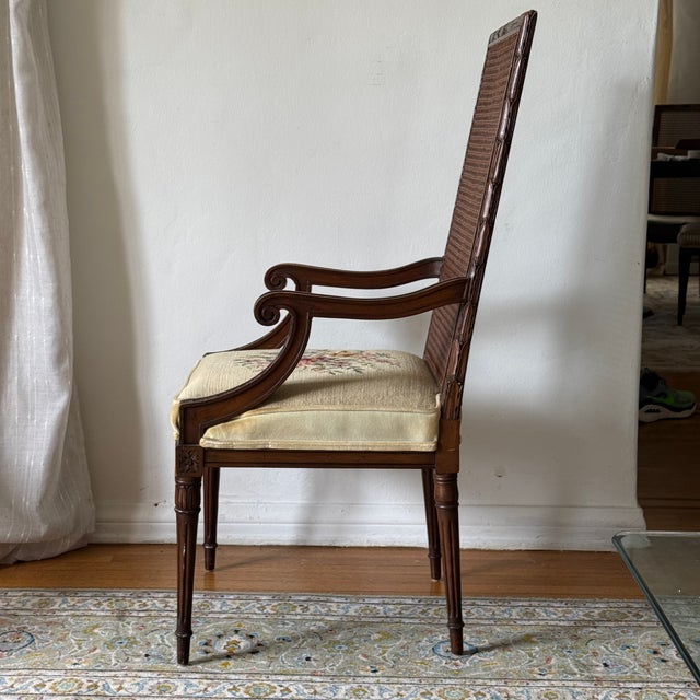 Brown Vintage Neoclassical Cane Back Dining Chairs by Karges, Set of 8 For Sale - Image 8 of 11