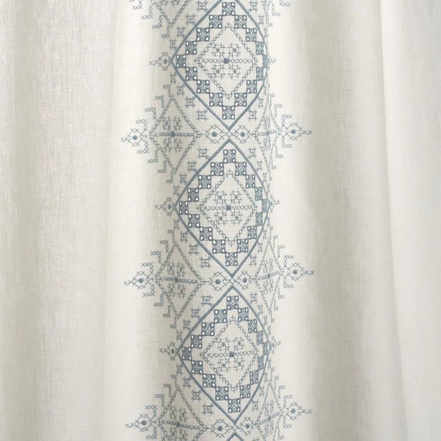 SAMPLE - Schumacher Birgitta Sheer Fabric In Sky For Sale