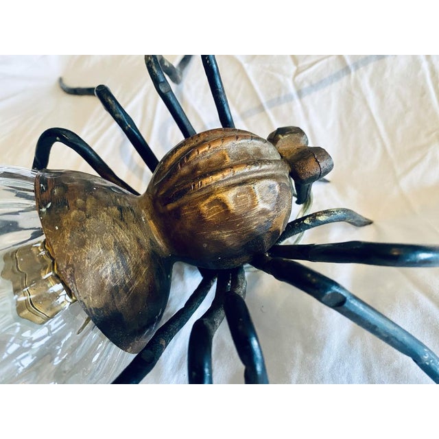 Mid-Century Italian Modern Metal and Glass Spider Wall Lamp, 1950s For Sale - Image 16 of 18