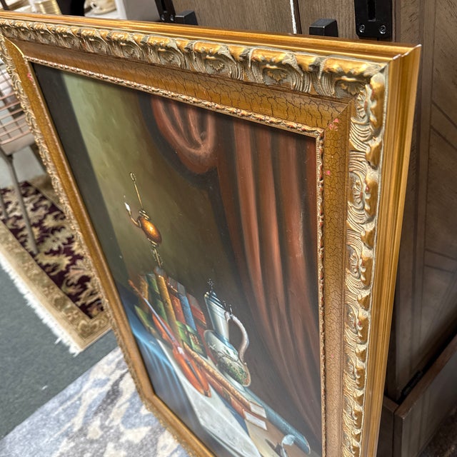 Heather European Still Life Oil Painting, Signed For Sale - Image 11 of 12