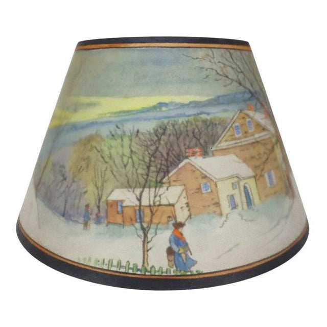 Antique Pairpoint Reverse Painted Table Lamp With Metal Chipped Ice Base C1920 For Sale - Image 12 of 18