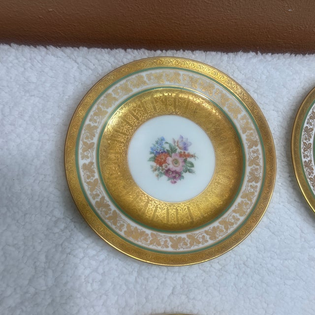 Cauldon Antique 24k Gold Encrusted Floral Plates by Cauldon & Heinrich - Set of 6 For Sale - Image 4 of 12