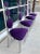 Wood Memphis Style Dining Chairs in Purple & Green Microsuede Upholstered Panels For Sale - Image 7 of 13