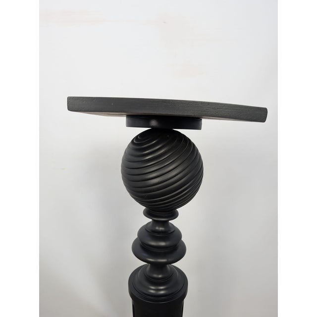 Pedestal Stand in Black Wood For Sale - Image 4 of 14