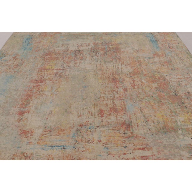 Rug & Kilim Rug & Kilim’s Modern Abstract Rug in Polychromatic Impressionistic Texture For Sale - Image 4 of 10