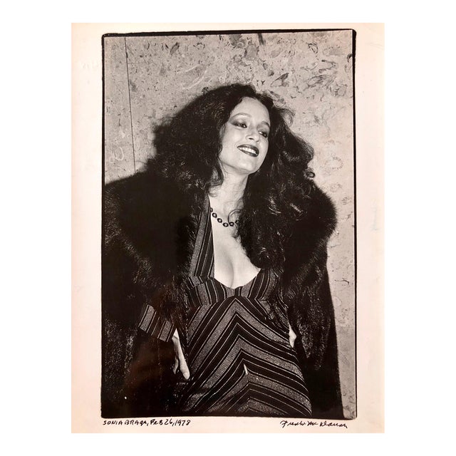 Fred McDarrah, Vintage Print Silver Gelatin Signed Photograph Brazilian Actress Sonia Braga, 1978 For Sale
