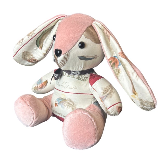 French Hermes Plumes Vintage Silk Scarf Clever Bunny For Sale - Image 3 of 3