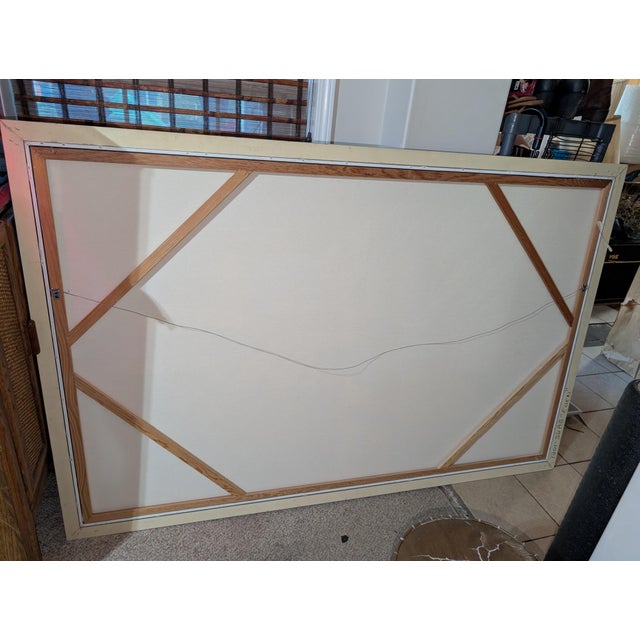 Black Large 76x50" Abstract Mixed Media Painting - Signed James Morgan - Geometric Deco For Sale - Image 8 of 10