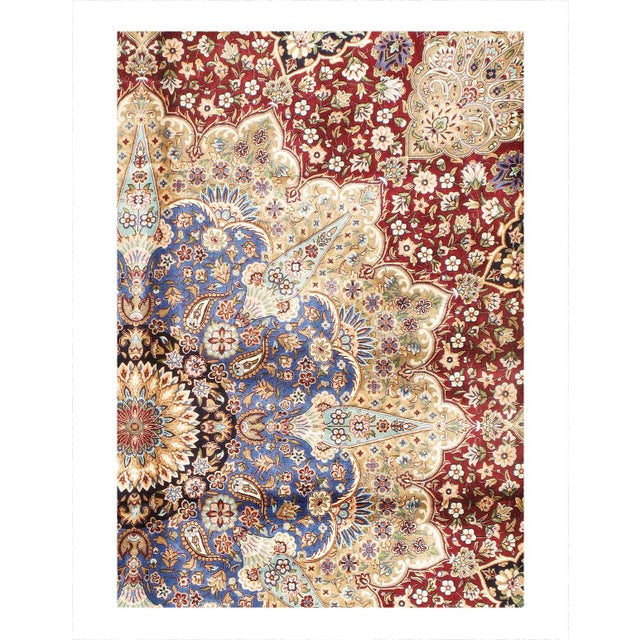 Persian Qum Design Viscose on a cotton foundation with a medallion This rug has a dense, soft pile, and excellent quality,...