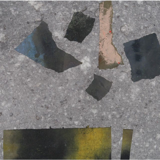 Contemporary Fine Art Abstract Painting Collage on Grey Handmade Paper by Casey R Klein For Sale - Image 9 of 10