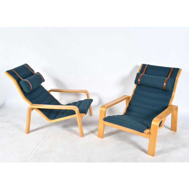 Mid-Century Modern Mid-Century Modern Pulkka Lounge Chairs by Ilmari Lappalainen for Asko, Finland, 1960s, Set of 2 For Sale - Image 3 of 18