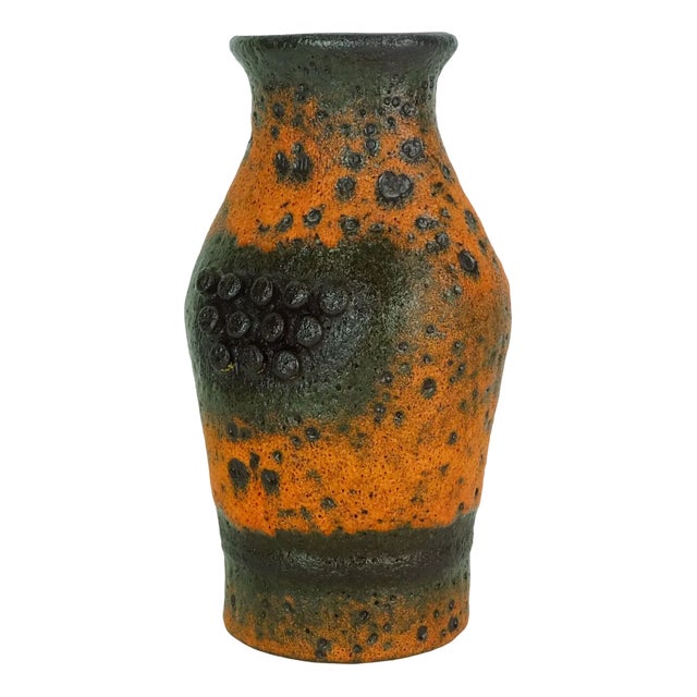 Vintage Fat Lava Vase in Orange Brown Model No. 560/20 from Ü-Keramik For Sale