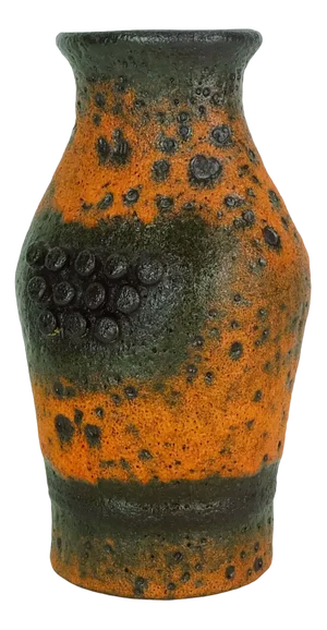 Vintage Fat Lava Vase in Orange Brown Model No. 560/20 from Ü-Keramik